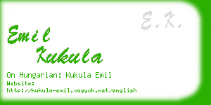 emil kukula business card